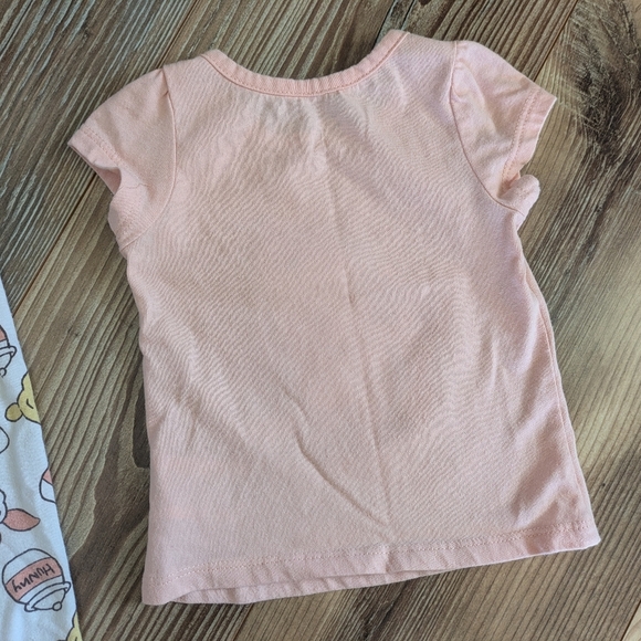 Disney Winnie the Pooh Piglet Honey Bee 2 Piece Short Sleeve Top Pants Set 12 M - Picture 4 of 6